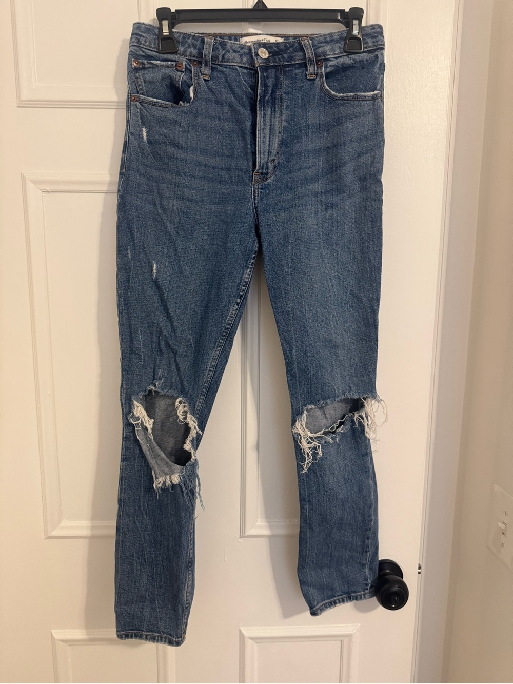 Abercrombie & Fitch Curve Love Blue Denim High-Rise Skinny Jeans